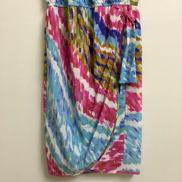 Presley Skye Silk Dress Tie Dye Sexy Tulip Cut - Picture 3 of 6